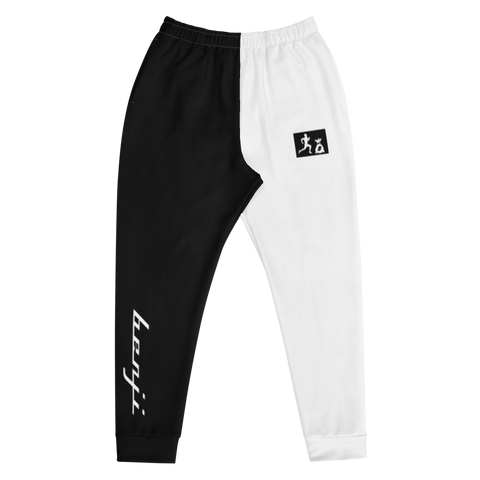 "Sup. run it up/Benji" Black/White (White logo) Premium Joggers