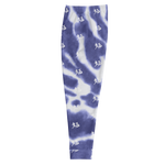 "Run It Up Stacked Benji" Blue Tie Dye (White logo) Jogger Sweatpants