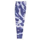 "Run It Up Stacked Benji" Blue Tie Dye (White logo) Jogger Sweatpants