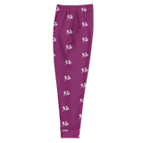 "Run It Up Stacked Benji" Eggplant (White logo) Jogger Sweatpants