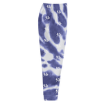 "Run It Up Stacked Benji" Blue Tie Dye (White logo) Jogger Sweatpants