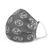 "Cir. Ctb" Grey (White logo) Premium face mask