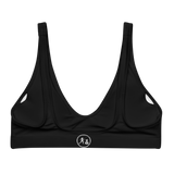 W. "Benji/Patch" Black (White logo) padded bikini top
