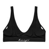 W. "Cir. Run it up/ Benji" Black (White logo) Padded Bikini Top