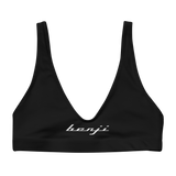 W. "Benji/Patch" Black (White logo) padded bikini top