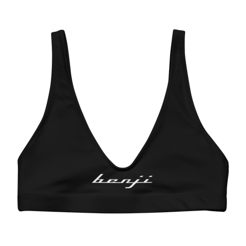 W. "Benji/Patch" Black (White logo) padded bikini top