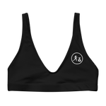 W. "Cir. Run it up/ Benji" Black (White logo) Padded Bikini Top