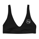 W. "Cir. Run it up/ Benji" Black (White logo) Padded Bikini Top