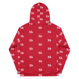 "Run It Up Stacked Benji" Red (White logo) Hoodie