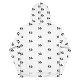 "Run It Up Stacked Benji" White (Black logo) Hoodie