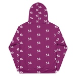 "Run It Up Stacked Benji" Eggplant (White logo) Hoodie