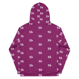 "Run It Up Stacked Benji" Eggplant (White logo) Hoodie