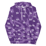 "Run It Up Stacked Benji" Purple Tie Dye (White logo) Hoodie
