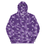 "Run It Up Stacked Benji" Purple Tie Dye (White logo) Hoodie