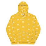 "Run It Up Stacked Benji" Yellow (White logo) Hoodie