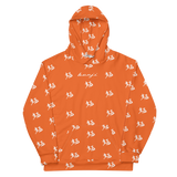 "Run It Up Stacked Benji" Orange (White logo) Hoodie