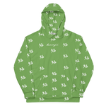 "Run It Up Stacked Benji" Green (White logo) Hoodie