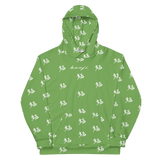 "Run It Up Stacked Benji" Green (White logo) Hoodie