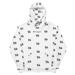 "Run It Up Stacked Benji" White (Black logo) Hoodie