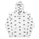 "Run It Up Stacked Benji" White (Black logo) Hoodie