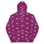 "Run It Up Stacked Benji" Eggplant (White logo) Hoodie