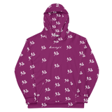 "Run It Up Stacked Benji" Eggplant (White logo) Hoodie