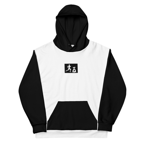 "Sup. Run it up/benji" White/Black Sleeve (White logo) Premium Hoodie