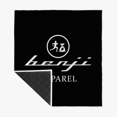 "Benji Apparel" Black (White logo) Polyester Quilt