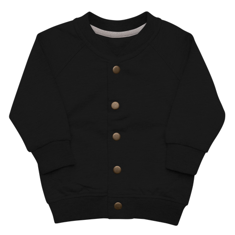 BenjiBaby Boy's "Benji" Black *White logo) Organic Bomber Jacket