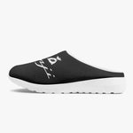 "Benji" Black (White logo) Casual Mesh Non-Woven Slippers