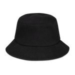 "Run it up" Black Denim (White logo) bucket hat