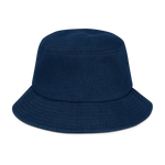 "Run it up" Classic Denim (White logo) bucket hat
