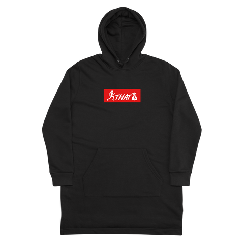 "W. Sup Chase that bag" Black (Red logo) Hoodie dress