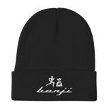 "Original Benji" Black (White logo) Embroidered Beanie