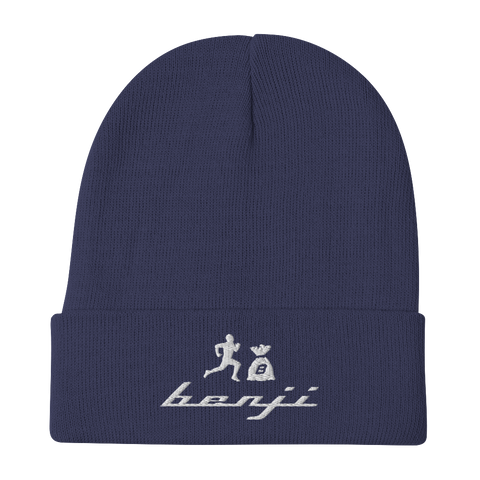 "Original Benji" Blue (White logo) Embroidered Beanie