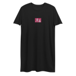 W. "Sup. Run it up" Black (Hot Pink Embroidered logo) Organic cotton Oversized t-shirt/dress