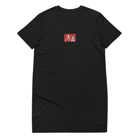 W. "Sup. Run it up" Black (Red Embroidered logo) Organic cotton Oversized t-shirt/dress