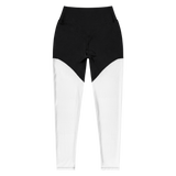 "W.Benji" Black/White (White logo) Sports Leggings
