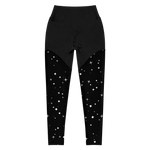 "W.Benji" Black/Stars (White logo) Sports Leggings