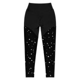 "W.Benji" Black/Stars (White logo) Sports Leggings
