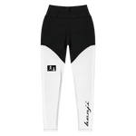 "W.Benji" Black/White (White logo) Sports Leggings