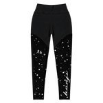 "W.Benji" Black/Stars (White logo) Sports Leggings
