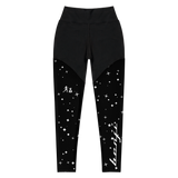 "W.Benji" Black/Stars (White logo) Sports Leggings
