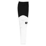 "W.Benji" Black/White (White logo) Sports Leggings