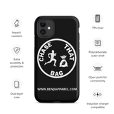 "Chase that bag" Black (White logo) Hard/Tough iPhone case