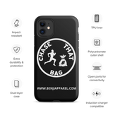 "Chase that bag" Black (White logo) Hard/Tough iPhone case