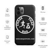 "Chase that bag" Black (White logo) Hard/Tough iPhone case