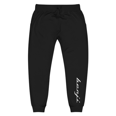 "Benji" Black (White logo)  sweatpants