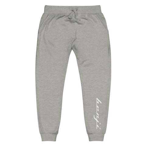 "Benji" Grey (White logo) Fleece Sweatpants