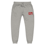 "Run it up Stamp" Grey (Black logo) Embroidered fleece sweatpants